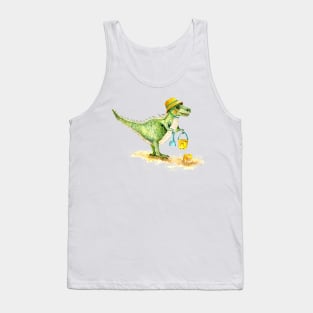 Baby Dinosaur T-Rex on the Beach Tank Top